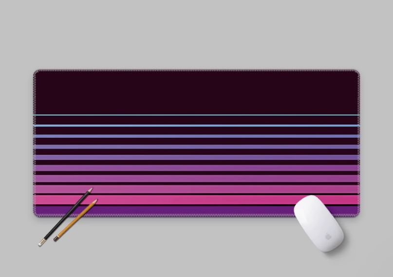 Retro Gaming Desk Setup - Retro Vintage Stripes Deskmat Mausepad Gamer