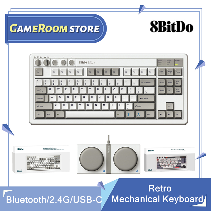 Retro Gaming Windows - 8Bitdo Retro Mechanical Keyboard, Bluetooth/2.4G/USB-C Hot