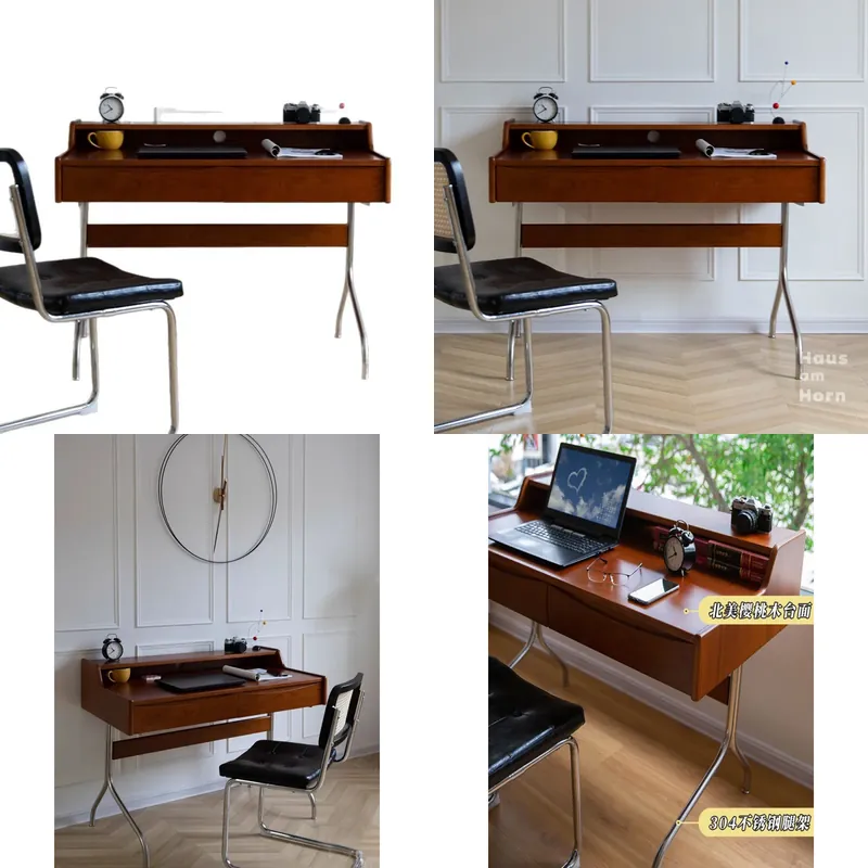 Retro Solid Wood Desk Compact  - Retro Gaming Desk Setup recension och pris