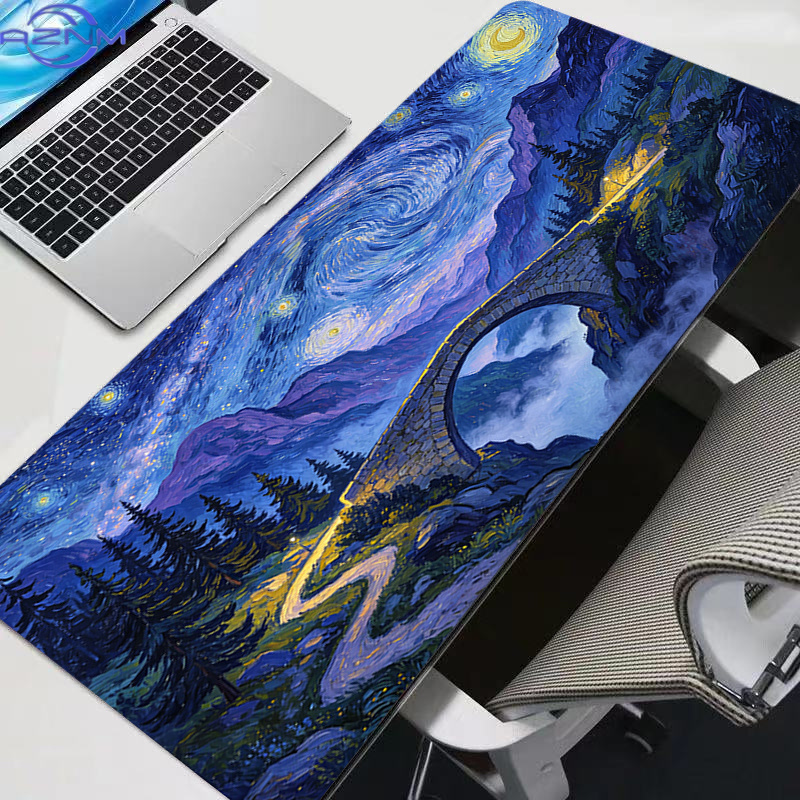 Retro Starry Night Art Mouse P - Retro Gaming Desk Setup recension och pris