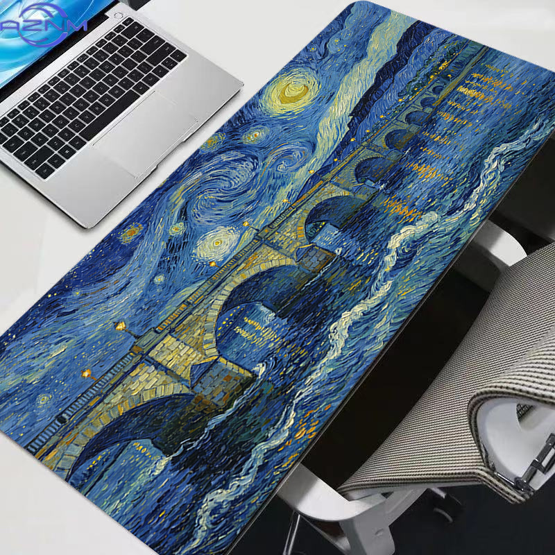 Retro Starry Night Art Mouse P - Retro Gaming Desk Setup recension och pris