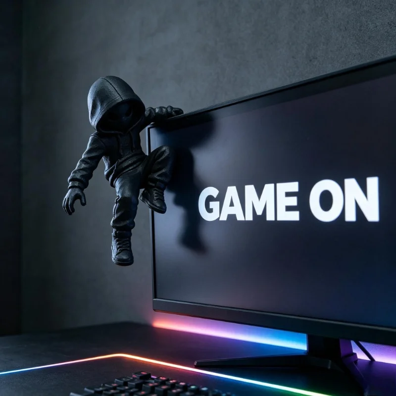 Hooded Climber Monitor Decor B - Retro Gaming Desk Setup recension och pris